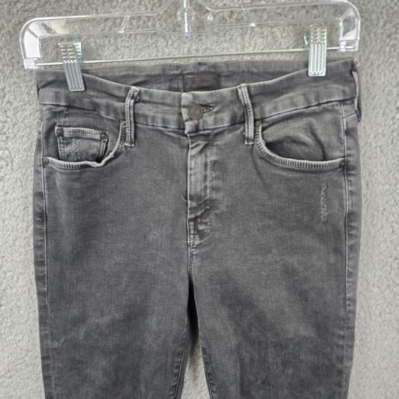 MOTHER Jeans Women's The Looker Zip Fray Dye Faded Black Size 26 - Picture 2 of 16